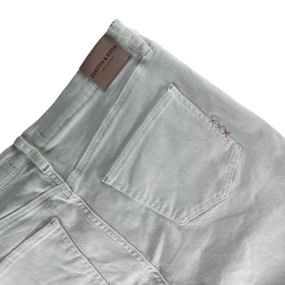 Scotch & Soda Straight Jeans Womens 12 White High Rise Cotton Stretch